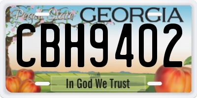 GA license plate CBH9402