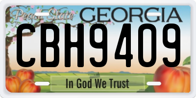 GA license plate CBH9409