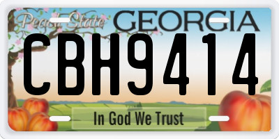 GA license plate CBH9414