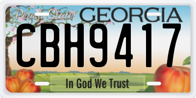 GA license plate CBH9417