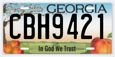 GA license plate CBH9421
