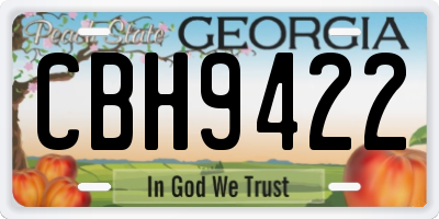GA license plate CBH9422