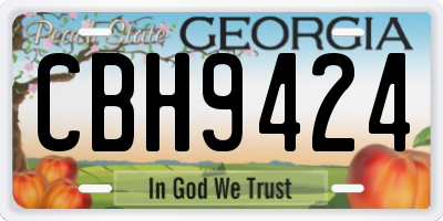 GA license plate CBH9424