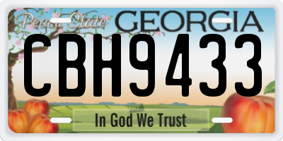 GA license plate CBH9433