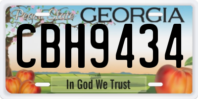 GA license plate CBH9434
