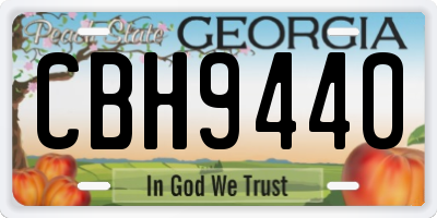 GA license plate CBH9440