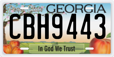GA license plate CBH9443