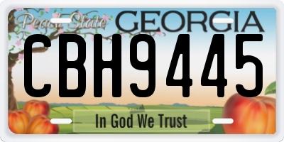 GA license plate CBH9445