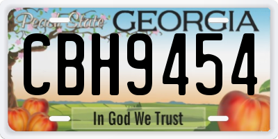 GA license plate CBH9454