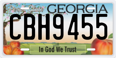 GA license plate CBH9455