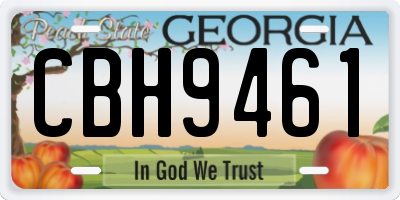 GA license plate CBH9461