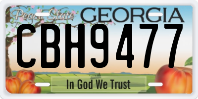 GA license plate CBH9477