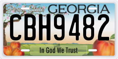 GA license plate CBH9482