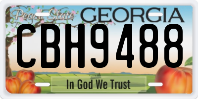 GA license plate CBH9488