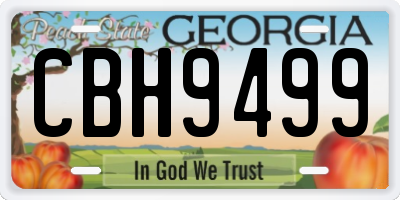 GA license plate CBH9499