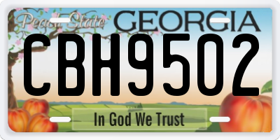 GA license plate CBH9502