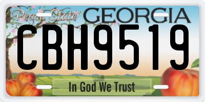 GA license plate CBH9519