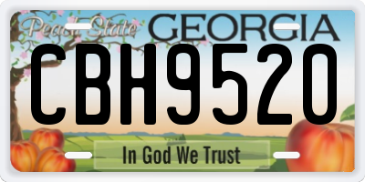 GA license plate CBH9520