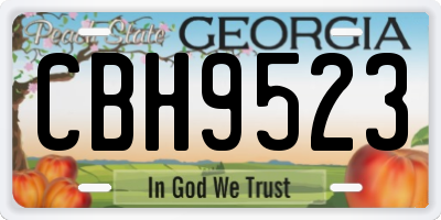 GA license plate CBH9523