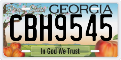 GA license plate CBH9545
