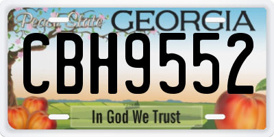 GA license plate CBH9552