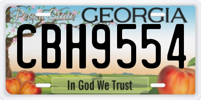 GA license plate CBH9554