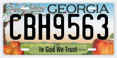 GA license plate CBH9563