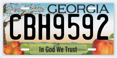 GA license plate CBH9592