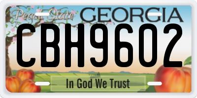 GA license plate CBH9602