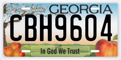 GA license plate CBH9604
