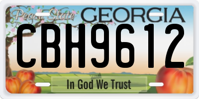 GA license plate CBH9612