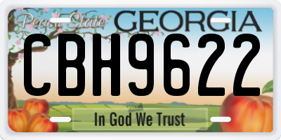 GA license plate CBH9622