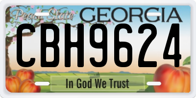 GA license plate CBH9624