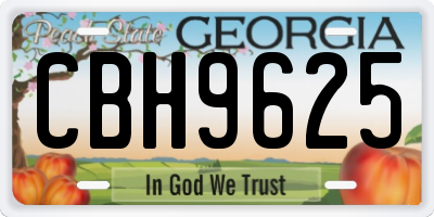 GA license plate CBH9625