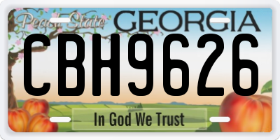 GA license plate CBH9626