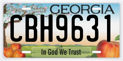 GA license plate CBH9631