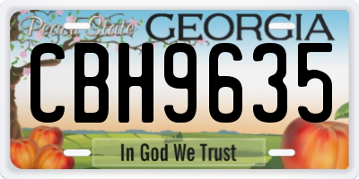 GA license plate CBH9635