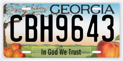 GA license plate CBH9643
