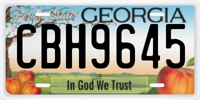 GA license plate CBH9645