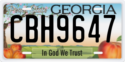 GA license plate CBH9647
