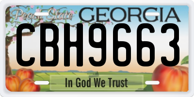 GA license plate CBH9663