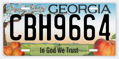 GA license plate CBH9664