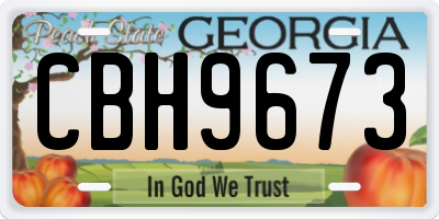 GA license plate CBH9673