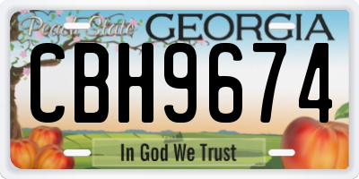 GA license plate CBH9674