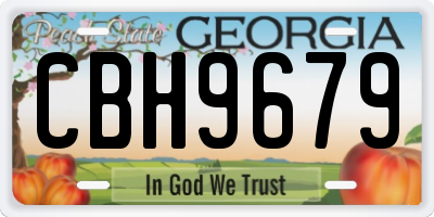 GA license plate CBH9679