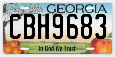 GA license plate CBH9683