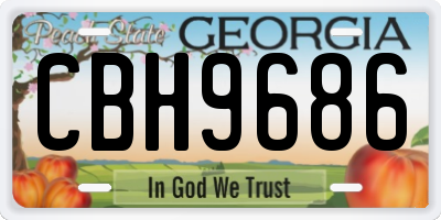 GA license plate CBH9686