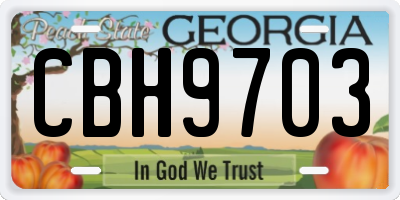GA license plate CBH9703