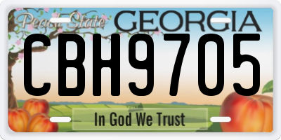 GA license plate CBH9705