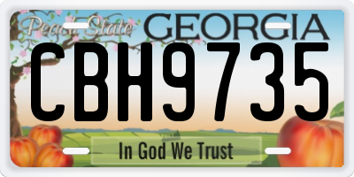 GA license plate CBH9735